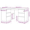 vidaXL Corner Desk Concrete Grey 145x100x76 cm Engineered Wood