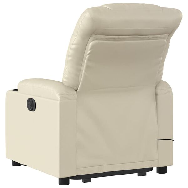 vidaXL Electric Stand up Massage Recliner Chair Cream Faux Leather