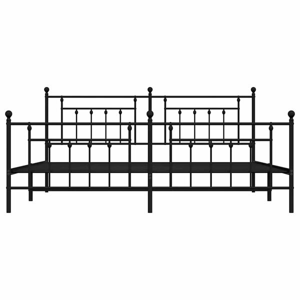 vidaXL Metal Bed Frame without Mattress with Footboard Black 193x203cm