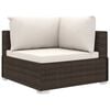 vidaXL 11 Piece Garden Lounge Set with Cushions Poly Rattan Brown