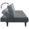 vidaXL 2-Seater Sofa Bed with Footstool Dark Grey Velvet