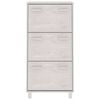 vidaXL Shoe Cabinet HAMAR White 59.5x35x117 cm Solid Wood Pine