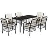 vidaXL 7 Piece Garden Dining Set with Cushions Black Poly Rattan