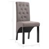 vidaXL Dining Chairs 2 pcs Taupe Fabric
