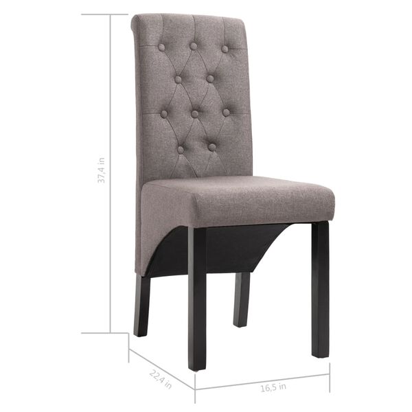 vidaXL Dining Chairs 2 pcs Taupe Fabric