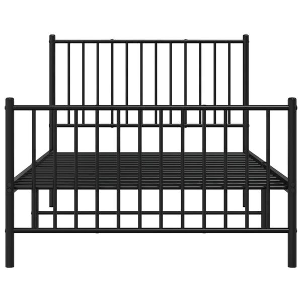 vidaXL Metal Bed Frame without Mattress with Footboard Black 100x200cm