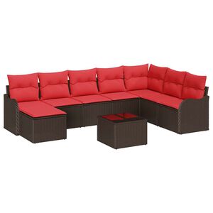 vidaXL Garden Sofa Set Brown Poly Rattan