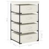 vidaXL Storage Rack with 4 Fabric Baskets Steel Cream