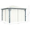 vidaXL Gazebo with Curtain 300x300 cm Cream Aluminium