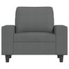 vidaXL Sofa Chair with Footstool Dark Grey 60 cm Fabric