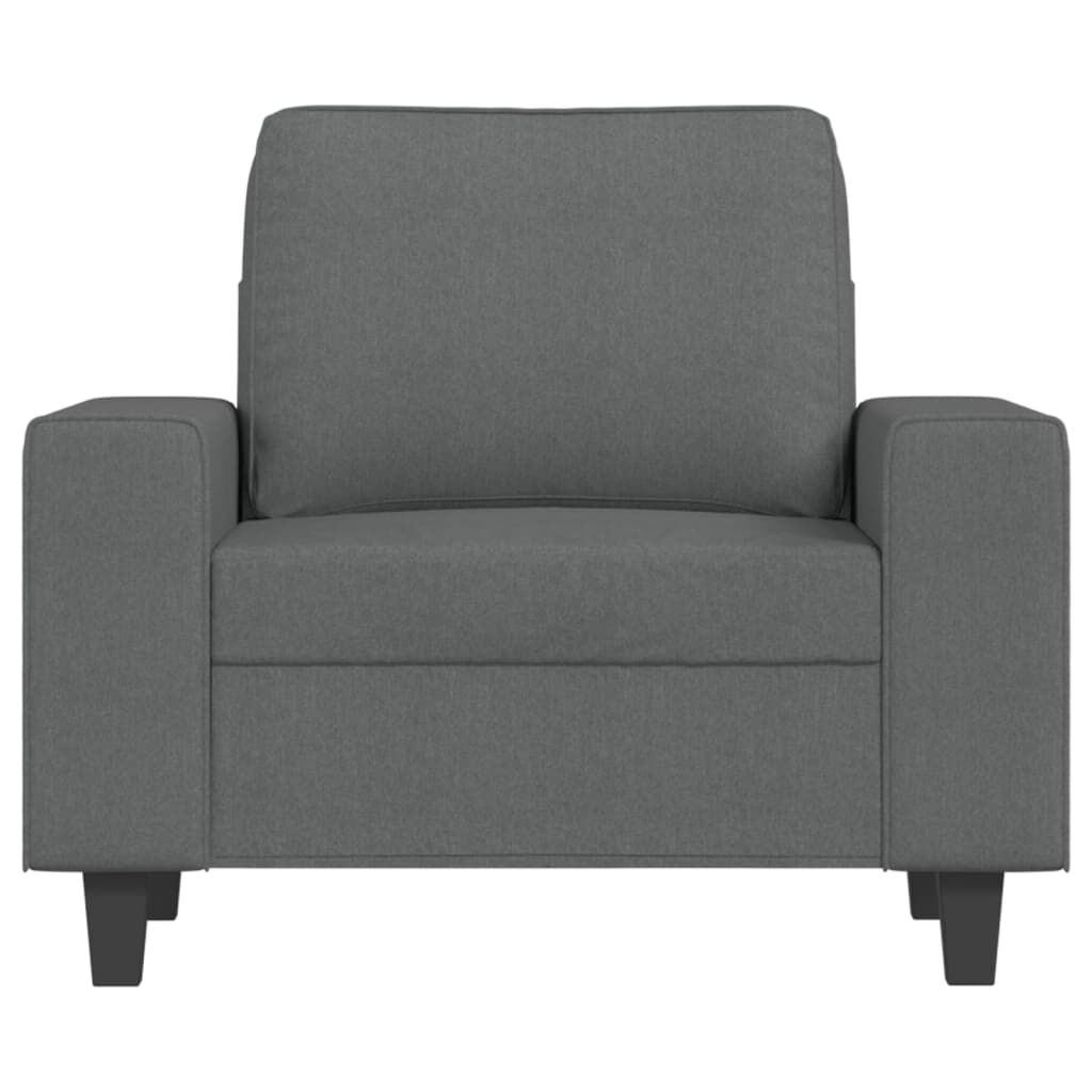 vidaXL Sofa Chair with Footstool Dark Grey 60 cm Fabric
