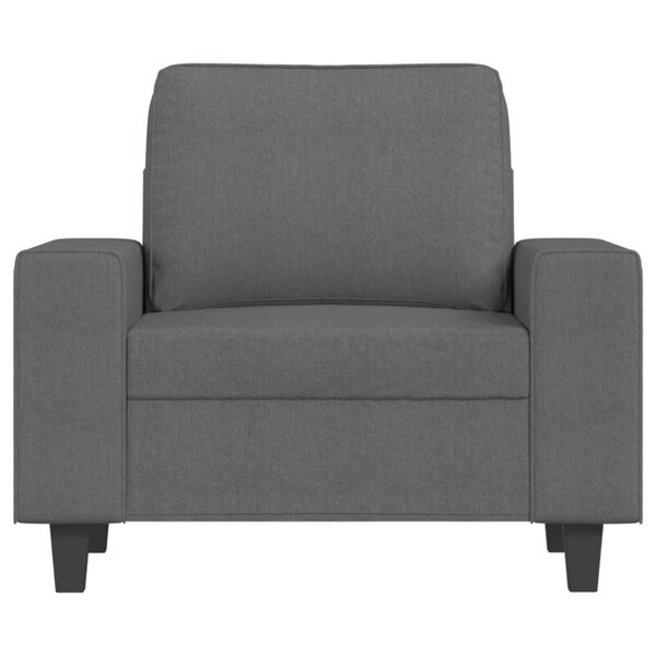 vidaXL Sofa Chair with Footstool Dark Grey 60 cm Fabric