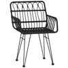 vidaXL 5 Piece Garden Dining Set Black Poly Rattan