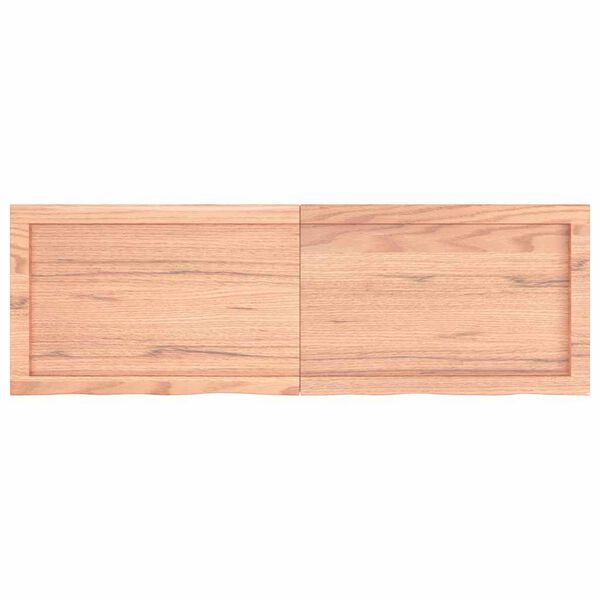 vidaXL Wall Shelf Light Brown 120x40x(2-4) cm Treated Solid Wood Oak