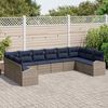 vidaXL Sofa Set 10 pcs Grey Poly Rattan
