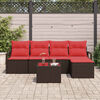 vidaXL Sofa Set 6 pcs Brown Poly Rattan