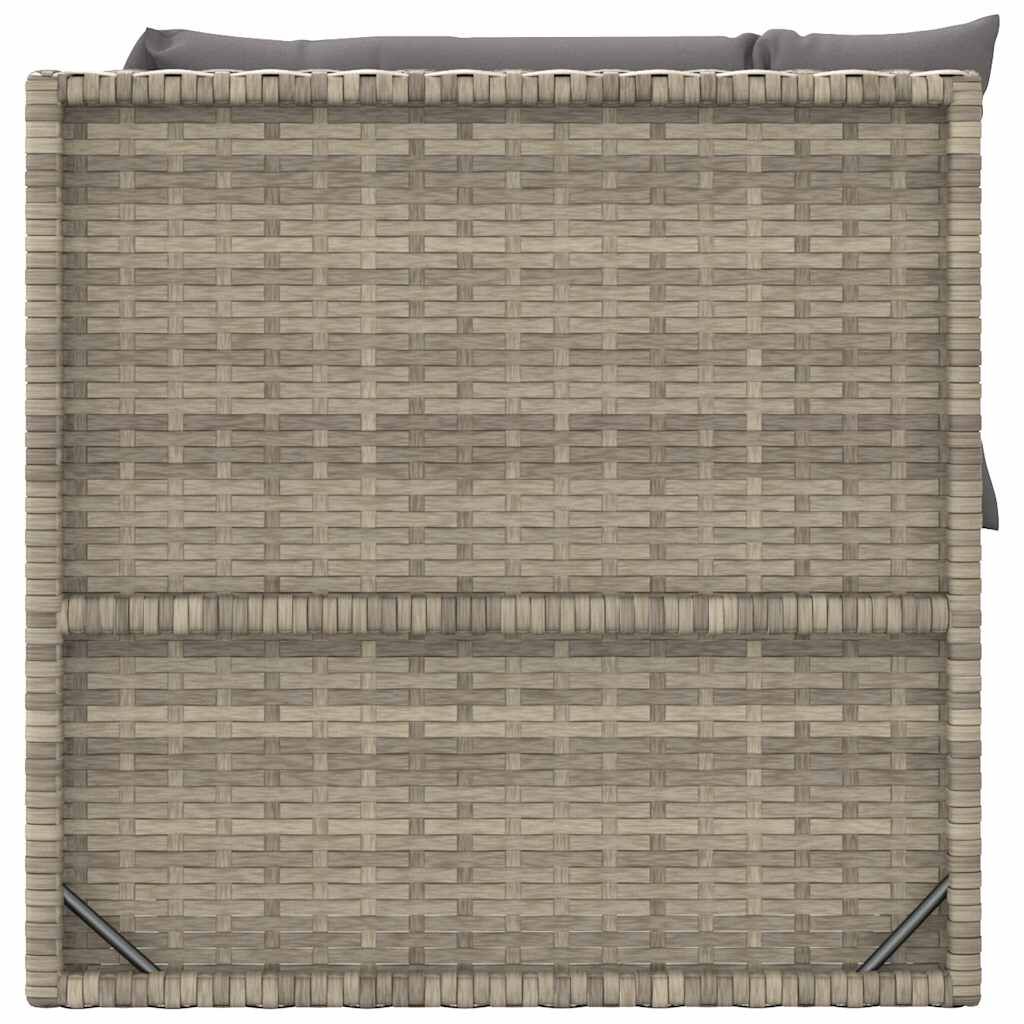 vidaXL 3 Piece Garden Lounge Set with Cushions Grey Poly Rattan