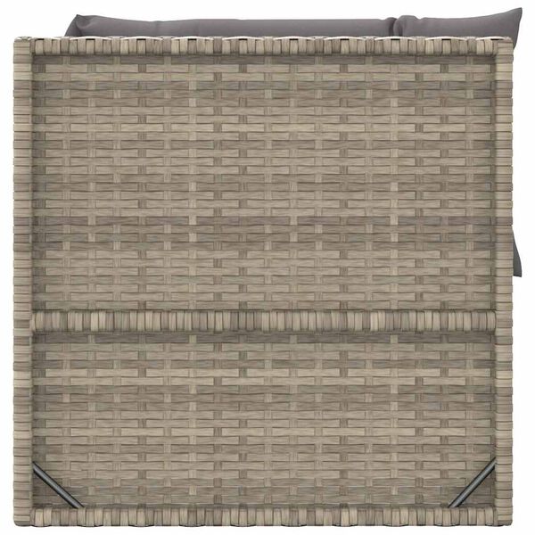 vidaXL 3 Piece Garden Lounge Set with Cushions Grey Poly Rattan