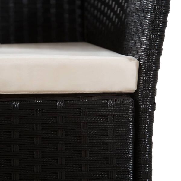 vidaXL 5 Piece Outdoor Dining Set Poly Rattan Black and Brown