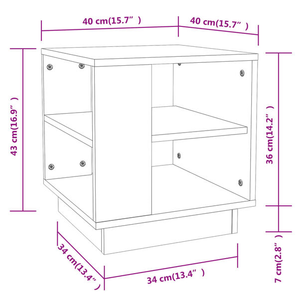 vidaXL Coffee Table White 40x40x43 cm Engineered Wood