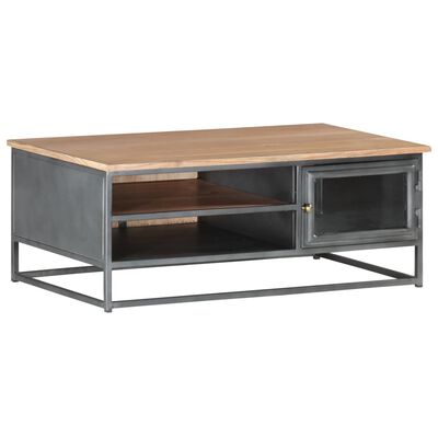 vidaXL Coffee Table Grey 90x50x35 cm Solid Acacia Wood