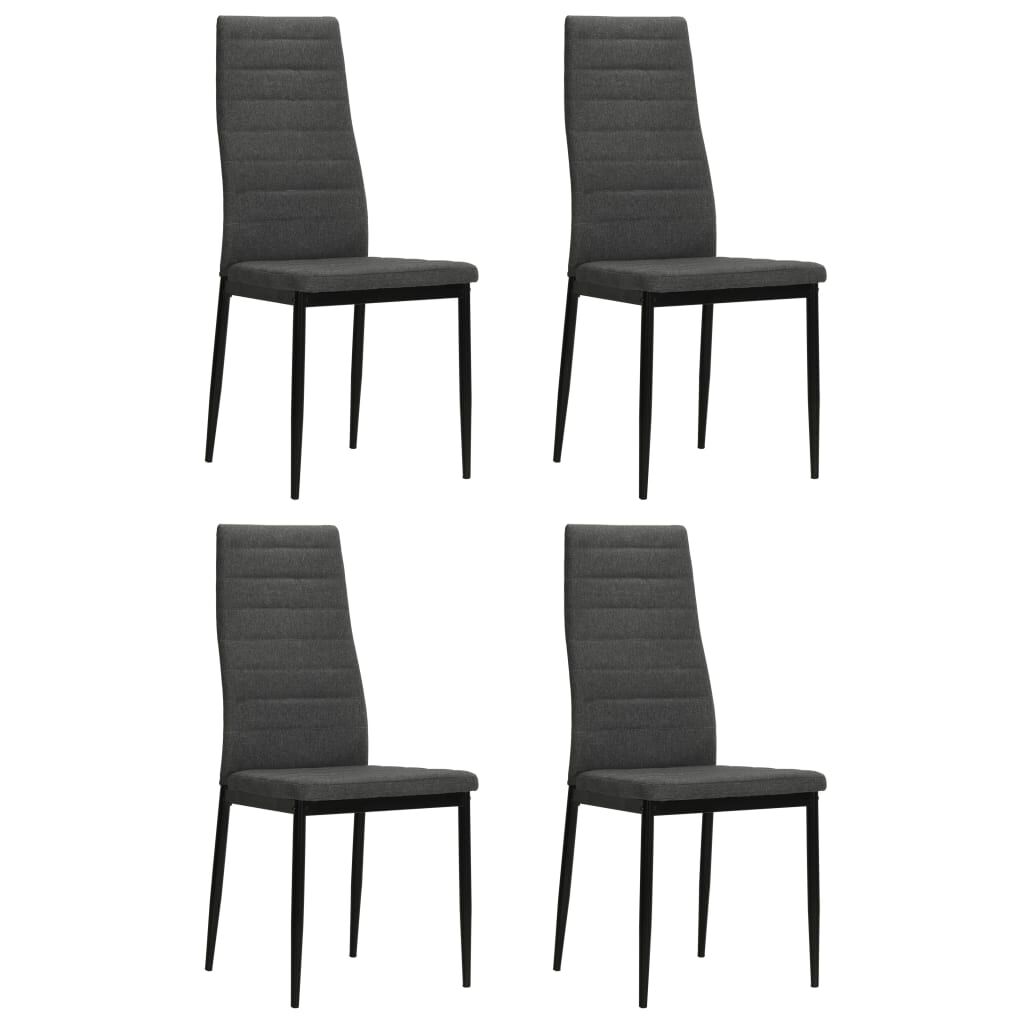 vidaXL Dining Chairs 4 pcs Dark Gray Fabric