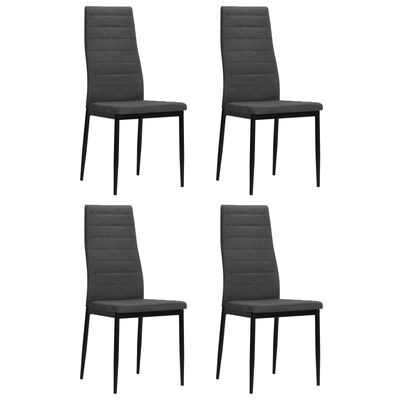 vidaXL Dining Chairs 4 pcs Dark Gray Fabric