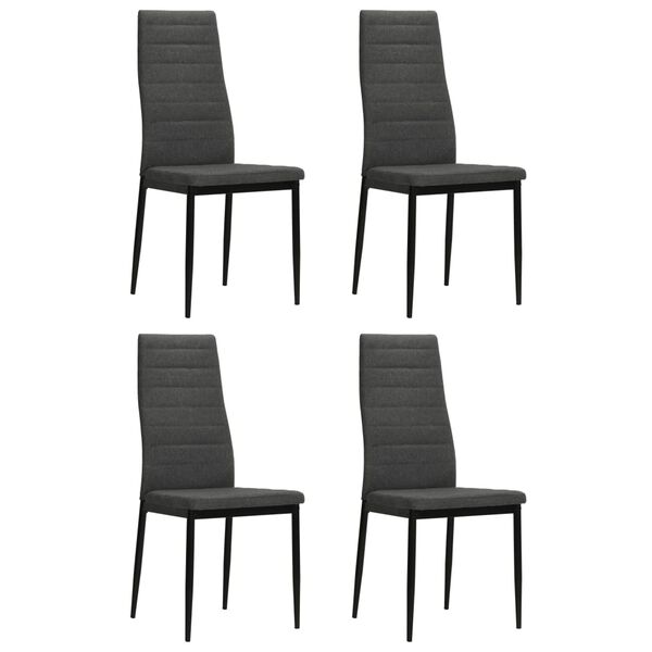 vidaXL Dining Chairs 4 pcs Dark Gray Fabric