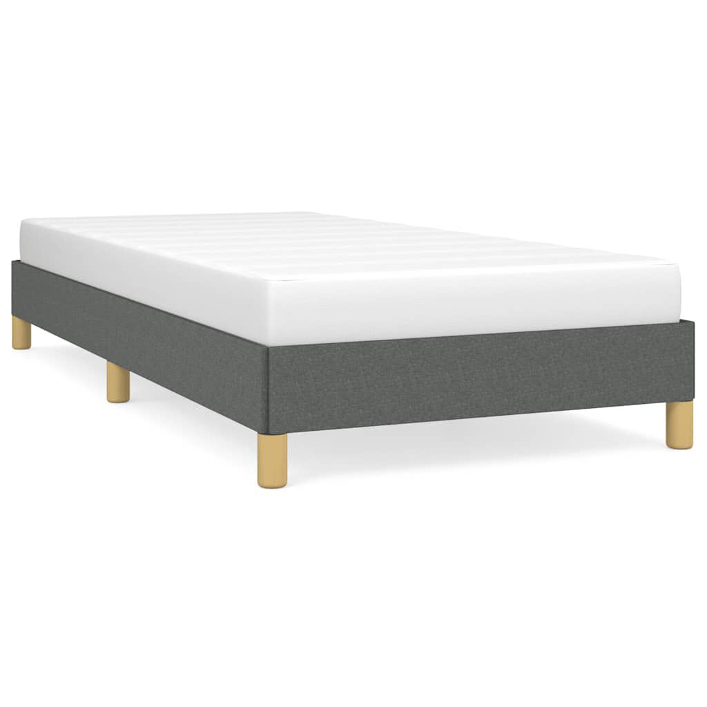 vidaXL Bed Frame without Mattress Dark Grey 100x190 cm Twin Fabric
