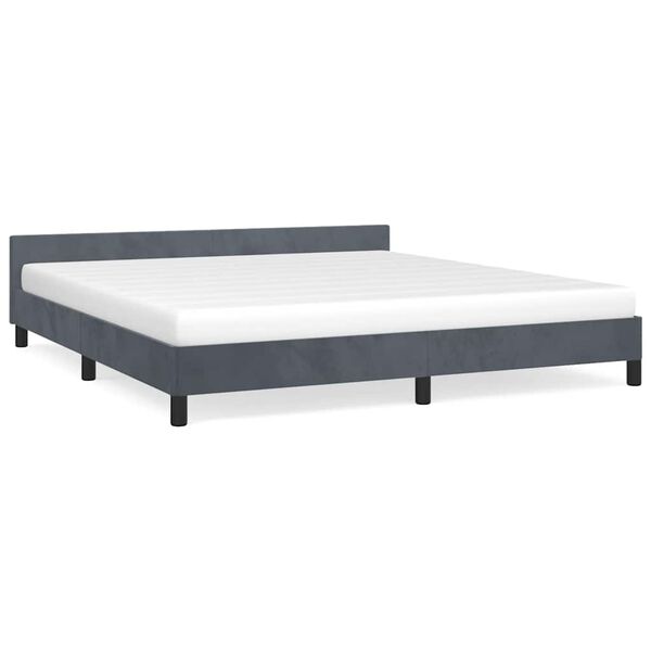 vidaXL Bed Frame without Mattress Dark Grey 193x203 cm Velvet