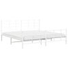vidaXL Metal Bed Frame without Mattress with Footboard White 193x203cm