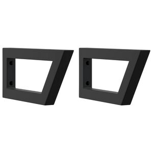 vidaXL Shelf Brackets for Washbasin 2 pcs Black Trapezium Steel