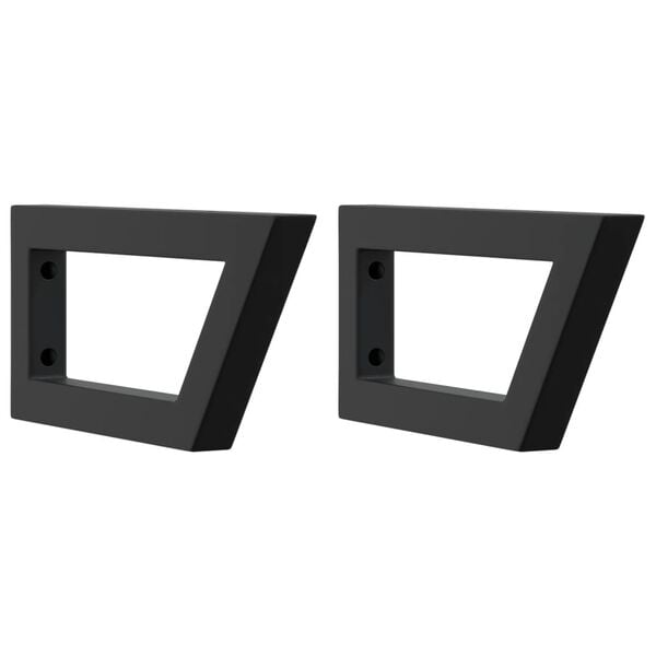 vidaXL Shelf Brackets for Washbasin 2 pcs Black Trapezium Steel