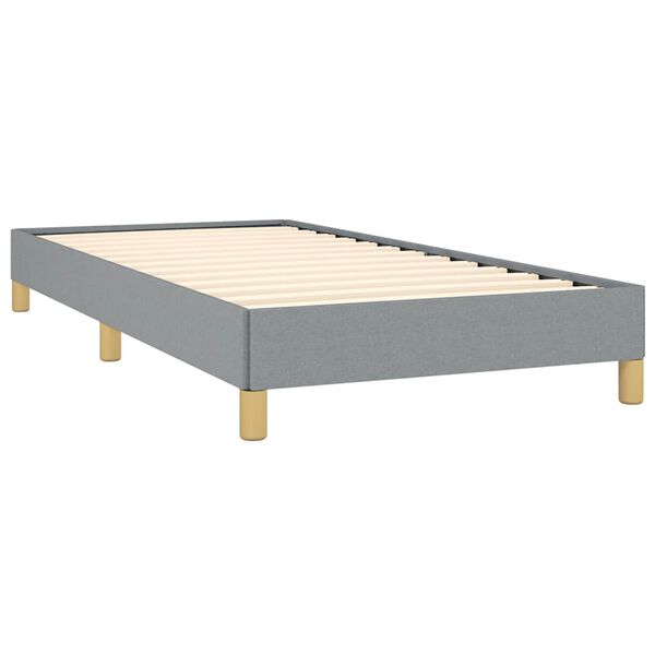vidaXL Bed Frame without Mattress Light Grey 100x190 cm Twin Fabric