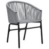 vidaXL 3 Piece Bistro Set with Cushions PE Rattan Grey