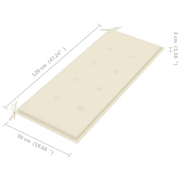 vidaXL Garden Bench with Cushion 120 cm Bamboo