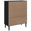 vidaXL Highboard SENJA Rattan Look Black 90x40x112 cm Solid Wood Pine