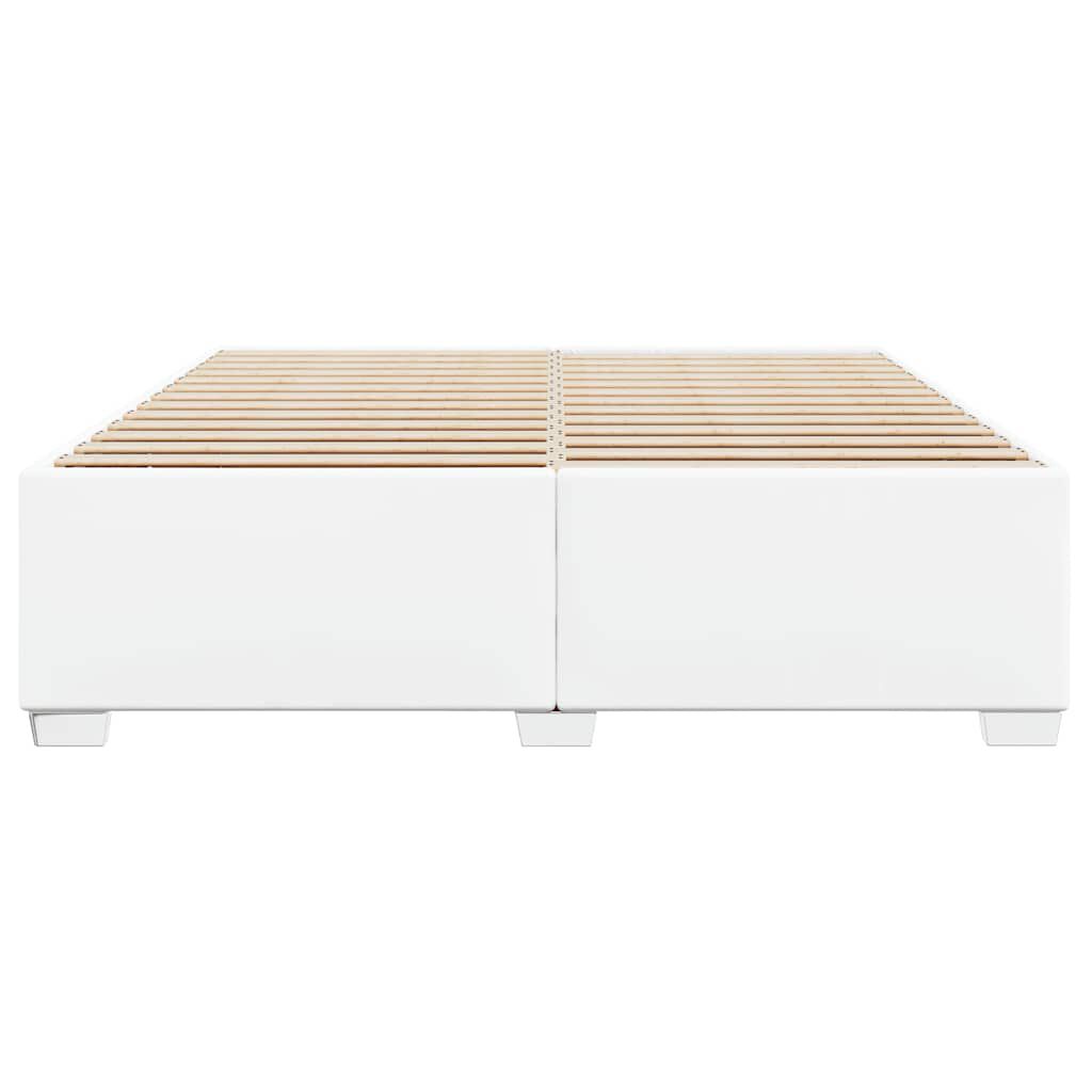 vidaXL Bed Frame without Mattress White King Faux Leather
