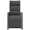 vidaXL Reclining Garden Chair with Side Table Grey Poly Rattan