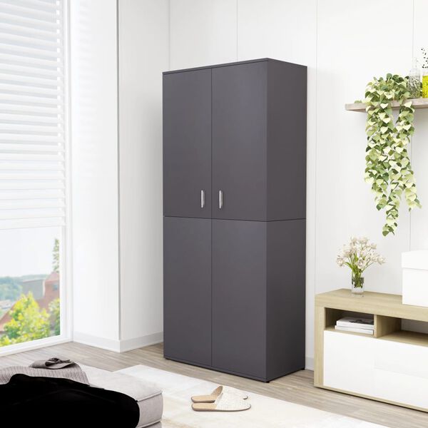 vidaXL Shoe Cabinet Grey 80x39x178 cm Engineered Wood