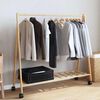 vidaXL Clothes Rack with Shelves and Wheels 106x34x106.5 cm Bamboo