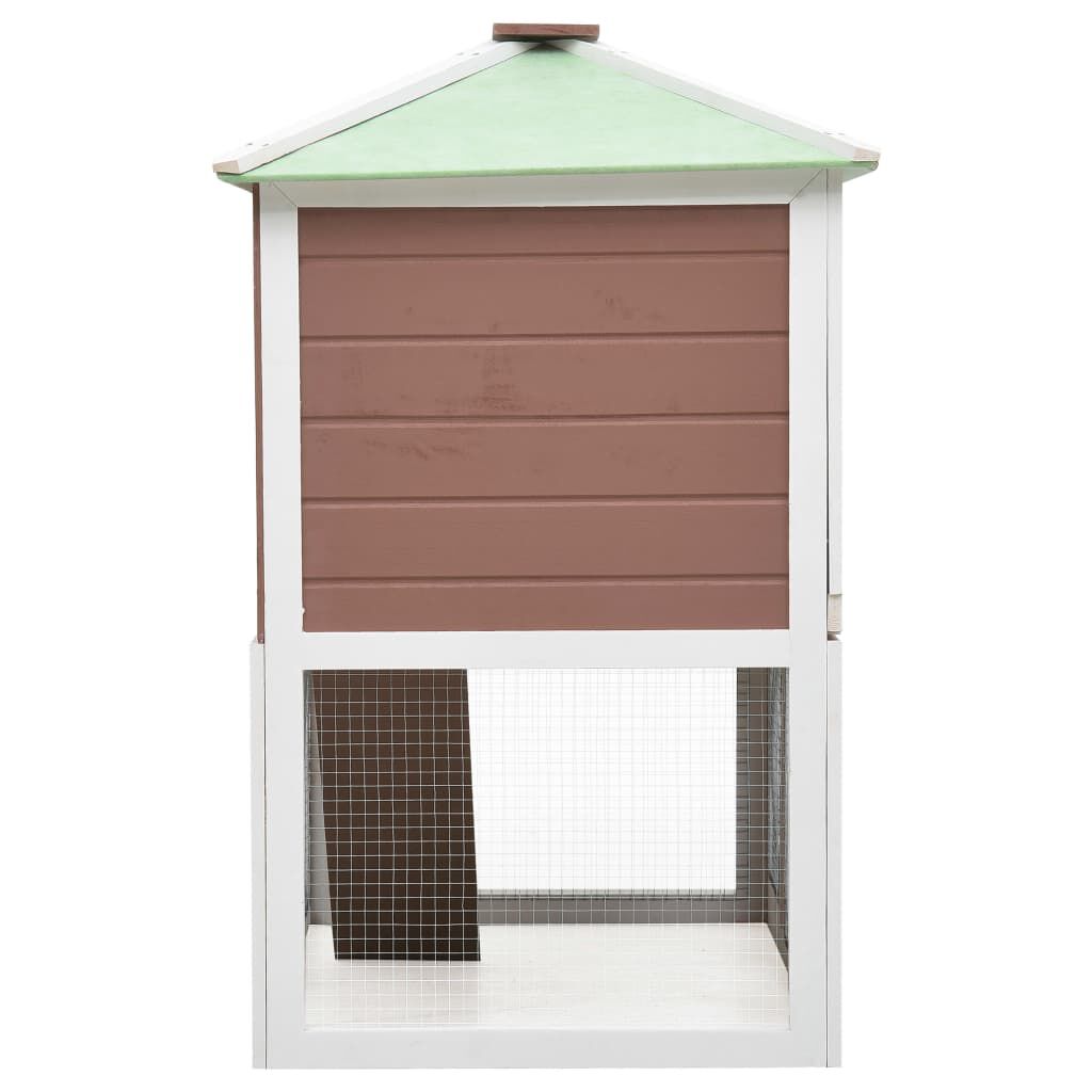 vidaXL Animal Rabbit Cage Double Floor Brown Wood