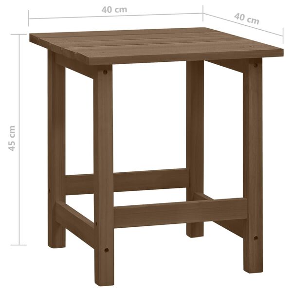 vidaXL Garden Adirondack Chair with Ottoman&Table Solid Fir Wood Brown