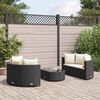 vidaXL 5 Piece Garden Sofa Set with Cushions Black Poly Rattan