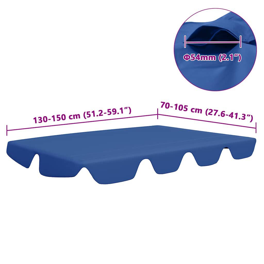 vidaXL Replacement Canopy for Garden Swing Blue 150/130x105/70 cm