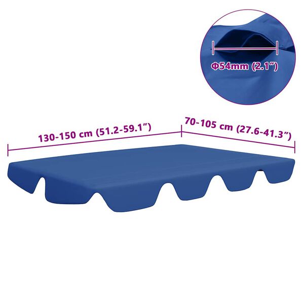 vidaXL Replacement Canopy for Garden Swing Blue 150/130x105/70 cm