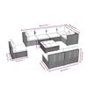 vidaXL 9 Piece Garden Lounge Set with Cushions Poly Rattan Brown