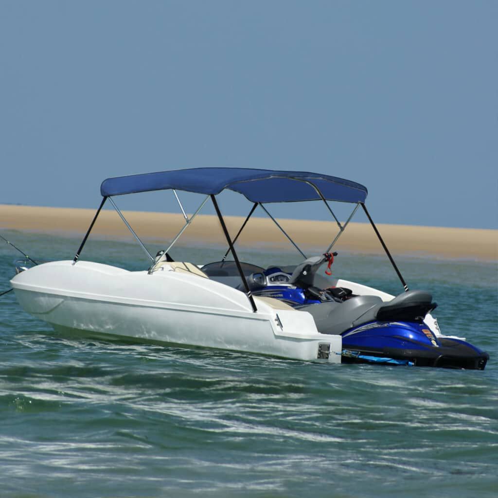 vidaXL 3 Bow Bimini Top Blue 183x140x137 cm