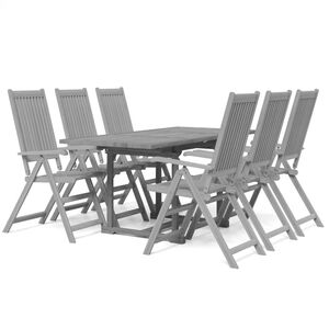 vidaXL 7 Piece Garden Dining Set Solid Wood Acacia