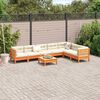 vidaXL 8 Piece Garden Sofa Set with Cushions Wax Brown Solid Wood Pine